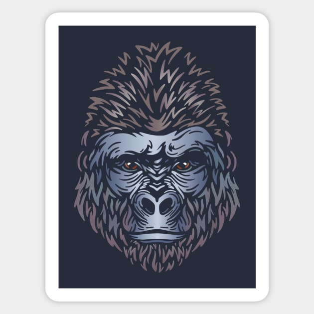 Gorilla Face Sticker by JunkyDotCom